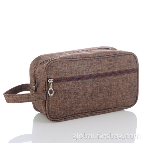 Mens Leather Cosmetic Bag Water-resistant Material Toiletry Case Cosmetic Bag Factory